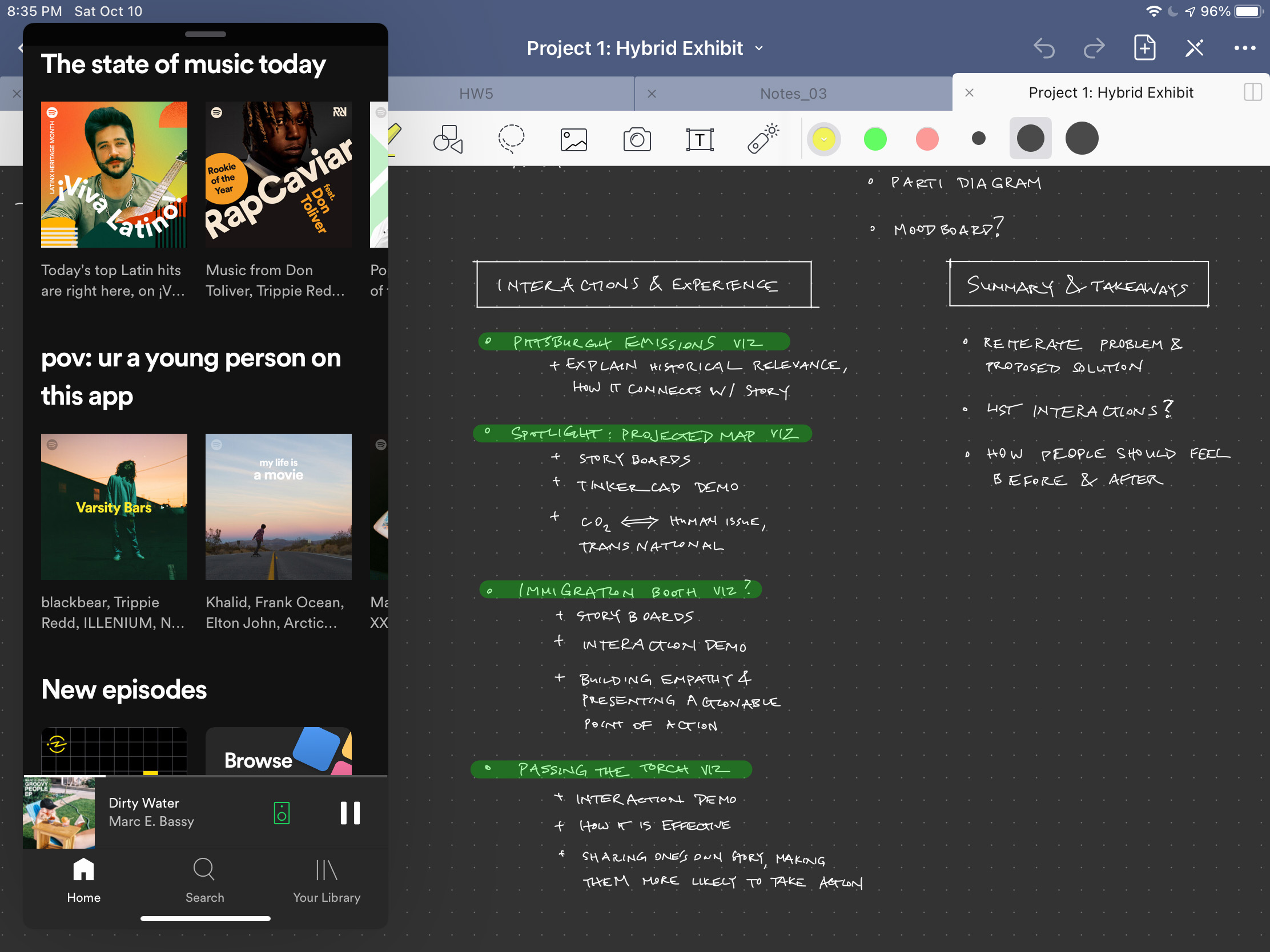 My own splitscreen workflow on the iPad.